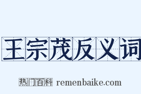 王宗茂反义词是什么意思的图片